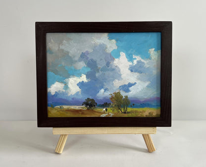 Oil painting Walking through a summer field by Yuriy Suprunchuk in wooden frame