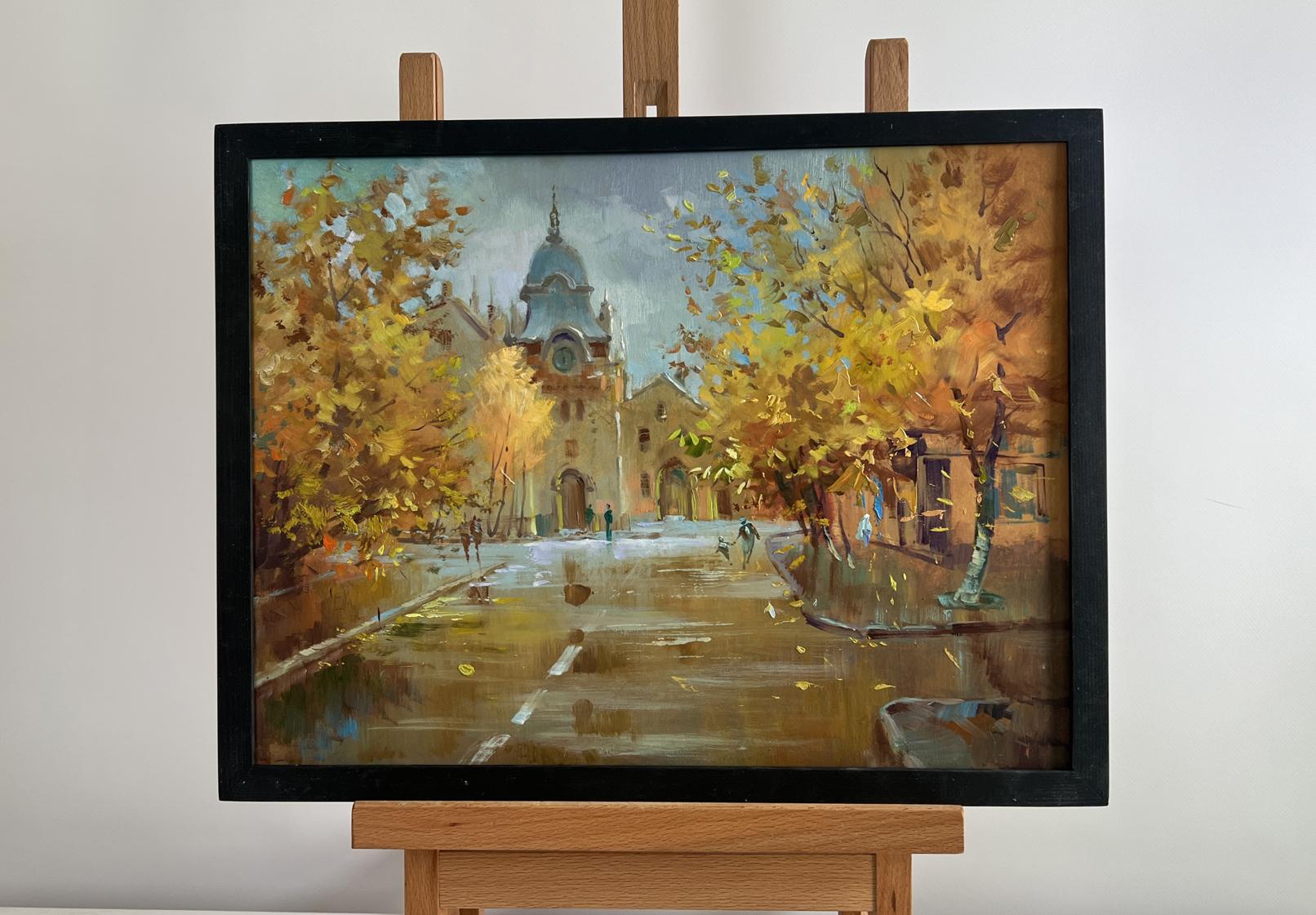 Oil painting Autumn in the heart of the city by Yuriy Suprunchuk