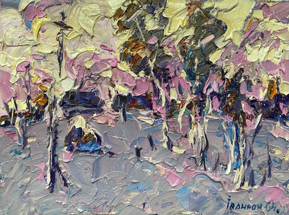 Oil painting Winter Landscape 
