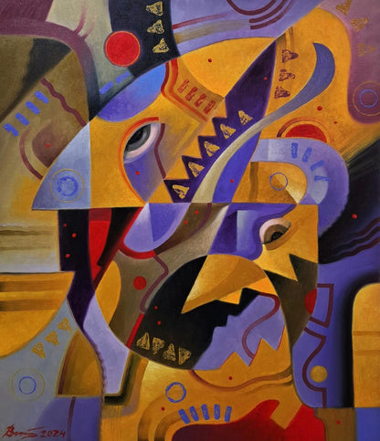 Oil painting The crushing abstraction of Drakkar by Sergiy Voichenko