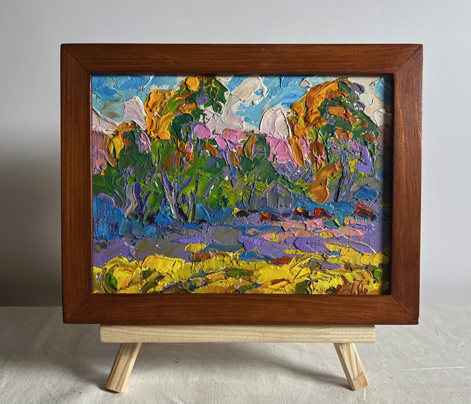 Oil painting Autumn colors of nature by Oleksiy Ivanyuk in wooden frame