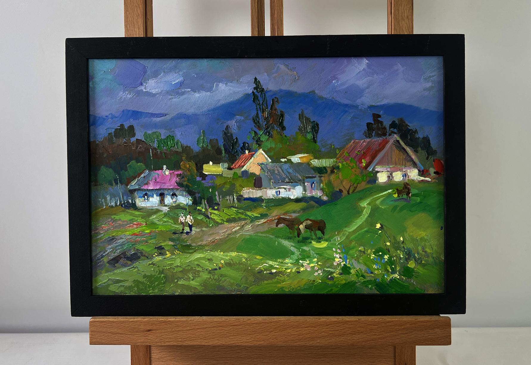 Framed oil painting Harmony of nature and human labor by Yuriy Suprunchuk