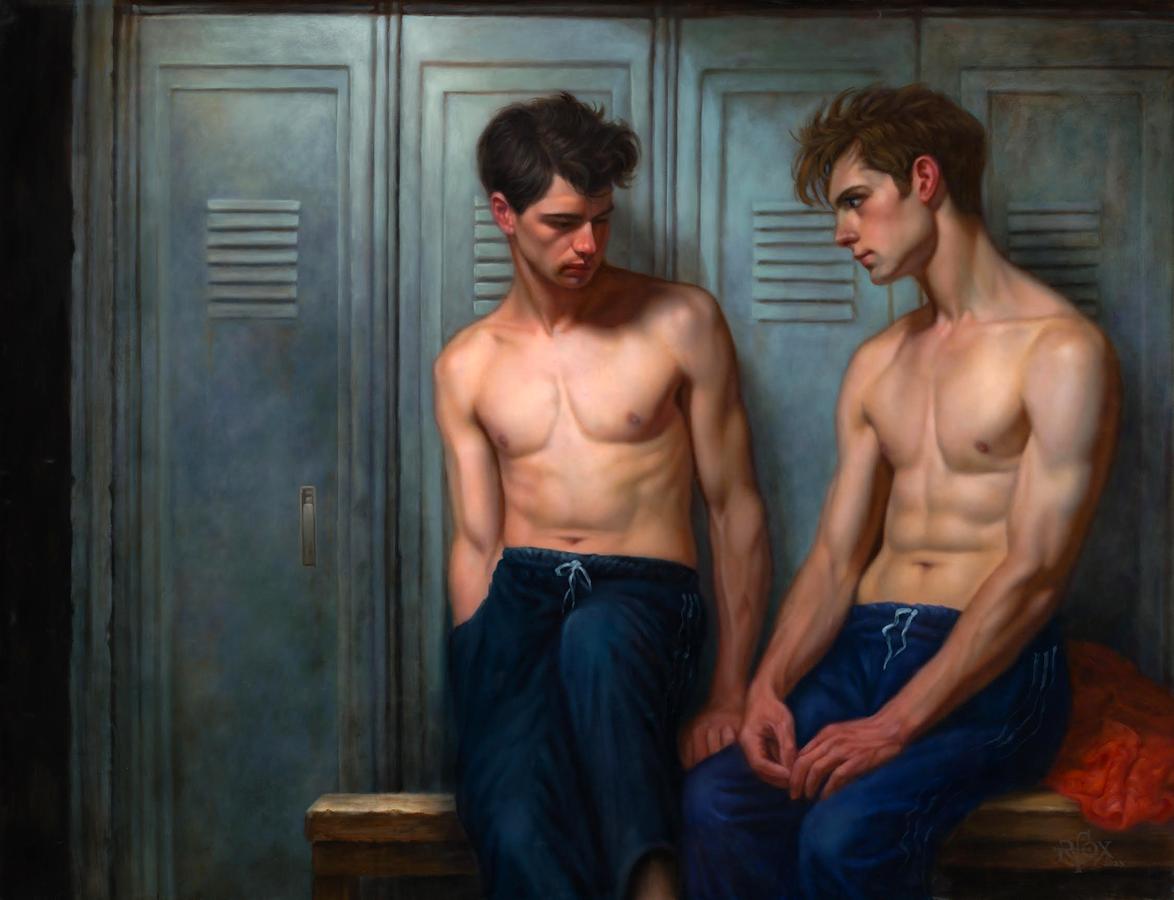 Oil painting Reserved in Communication Richard Fox