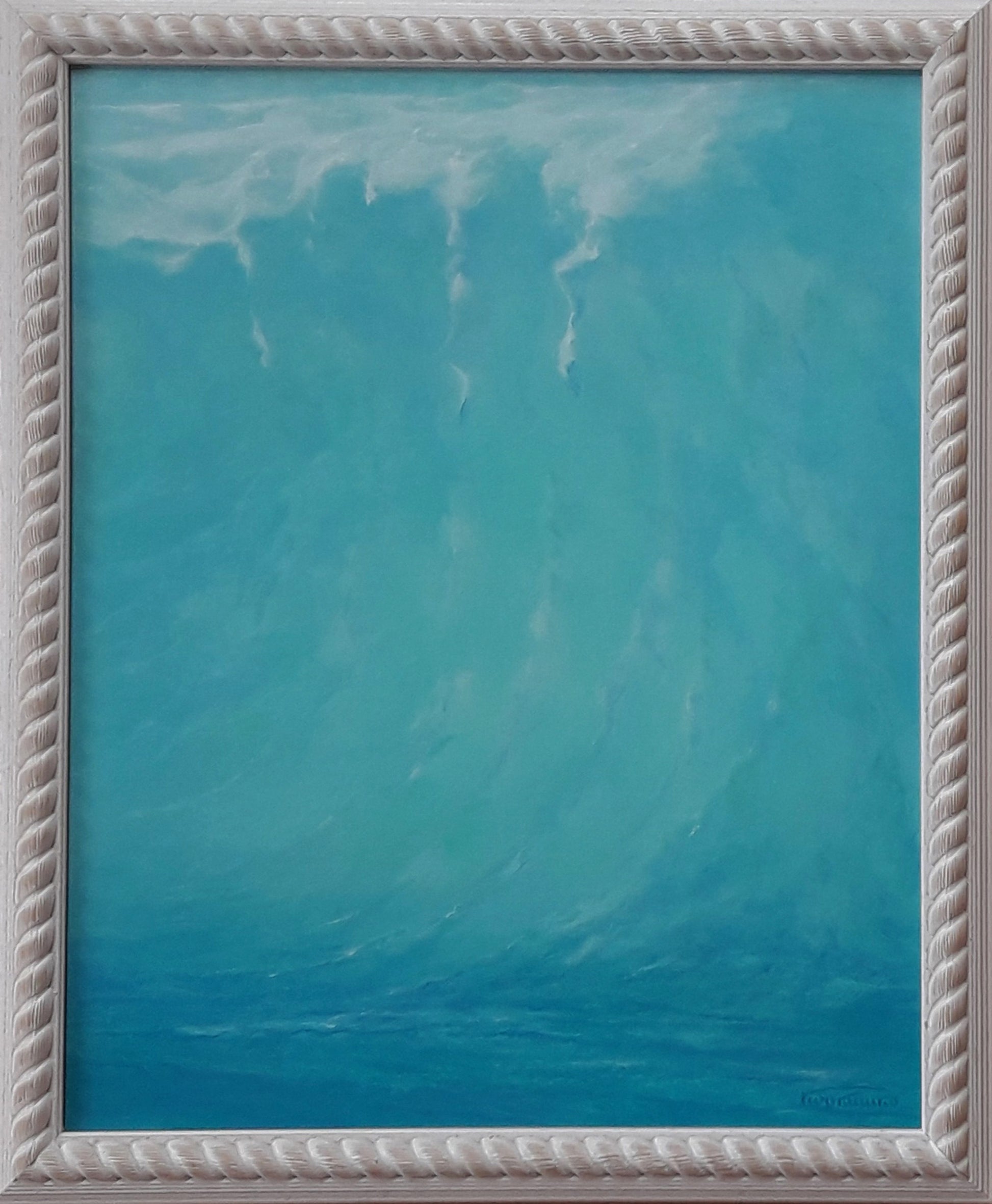 Oil painting The sound of the surf at dawn by Vasily Korkishko in silver rope frame