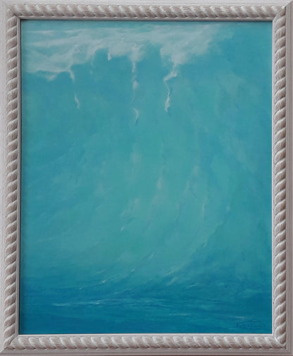 Oil painting The sound of the surf at dawn by Vasily Korkishko in silver rope frame