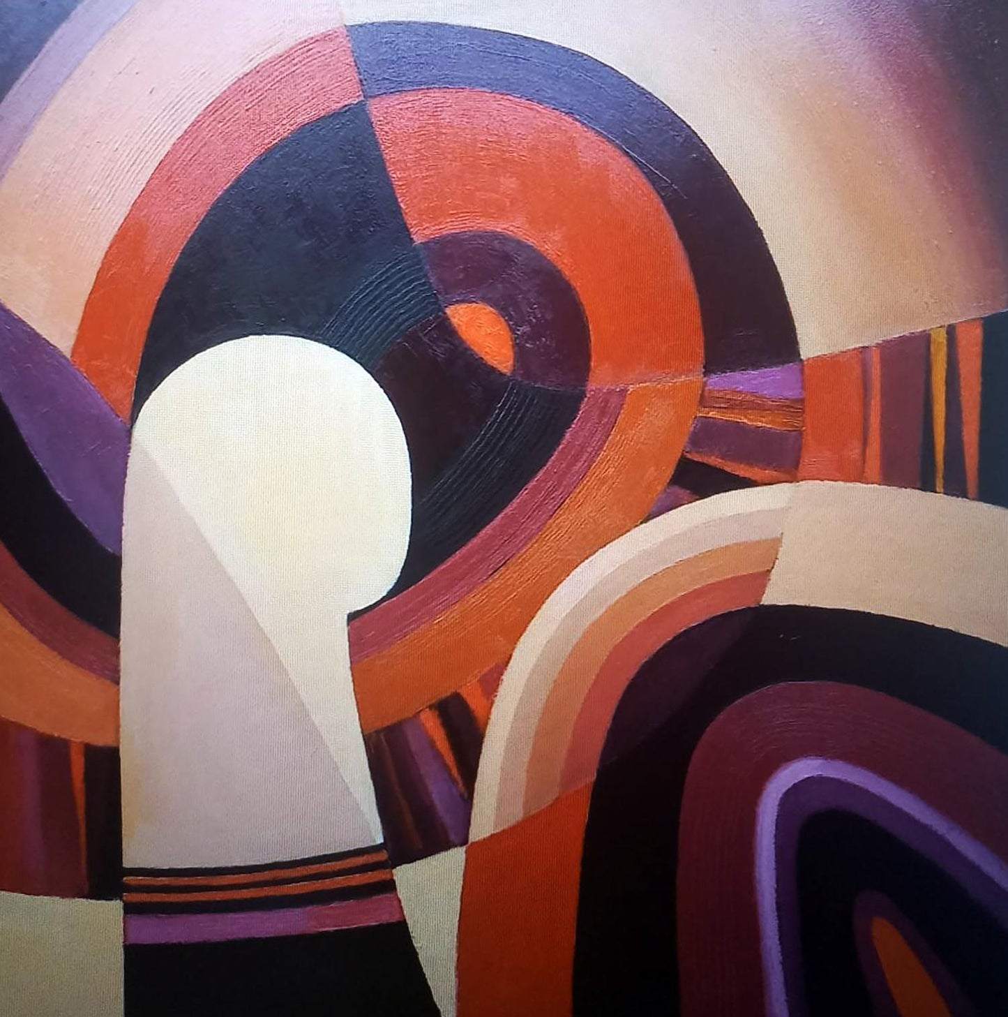 Oil painting Red still life by Alexander Strashevich with bold concentric circles