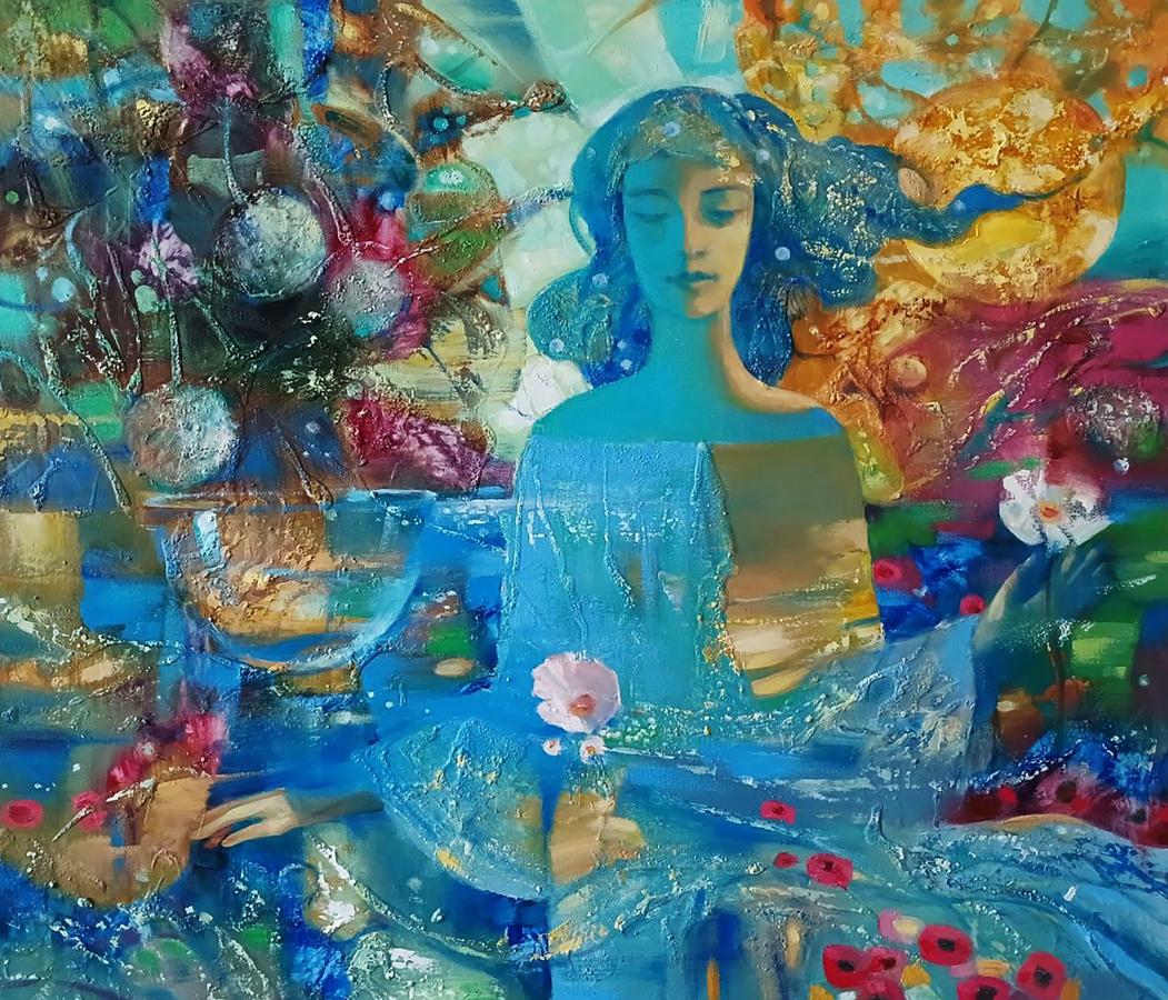 Abstract oil painting Aqua Vita Anatoly Tarabanov