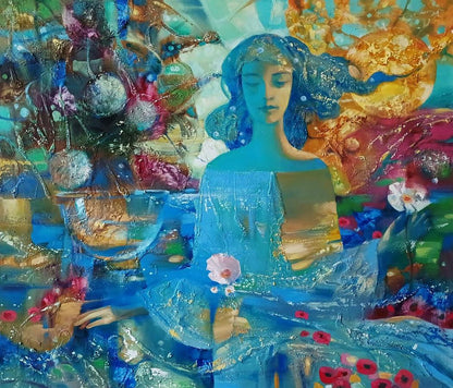 Abstract oil painting Aqua Vita Anatoly Tarabanov