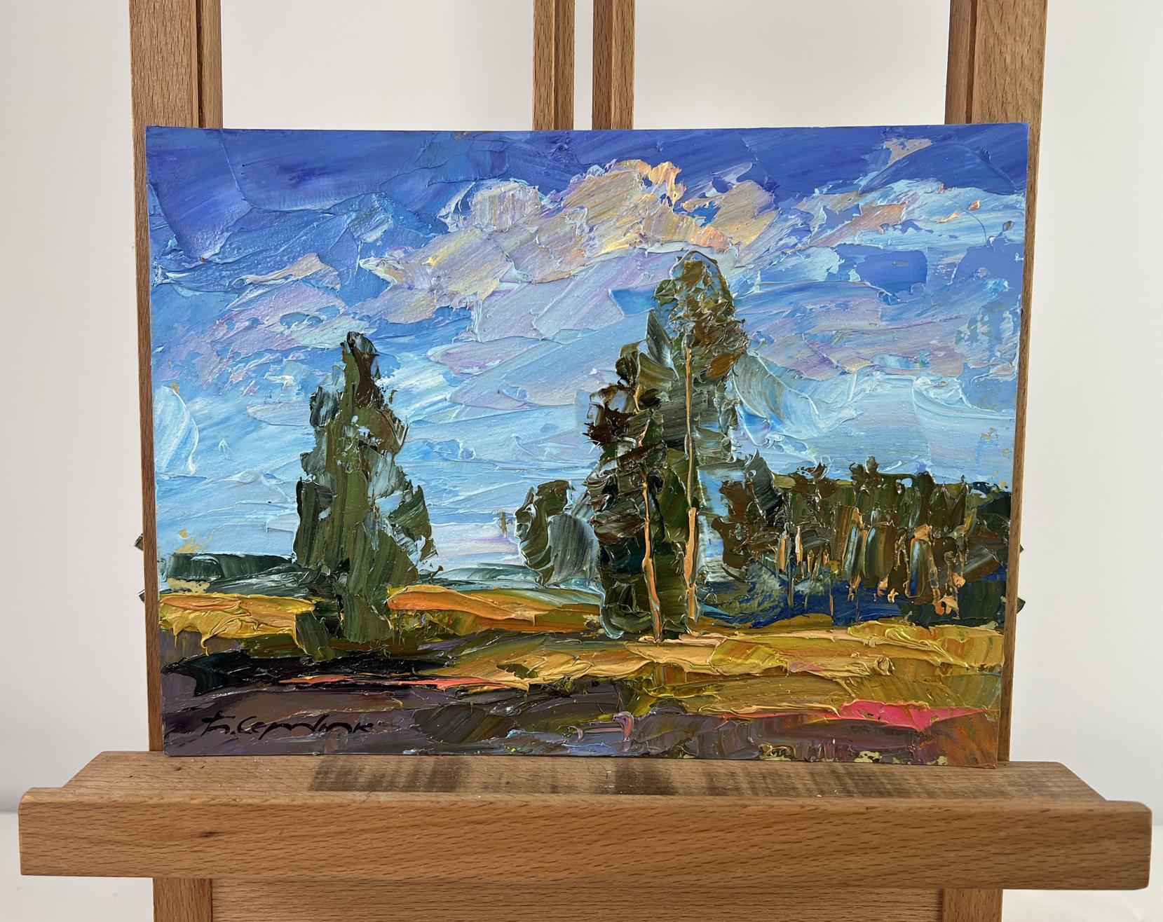 Oil painting A day filled with sunshine by Boris Serdyuk vibrant landscape