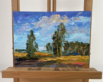 Oil painting A day filled with sunshine by Boris Serdyuk vibrant landscape