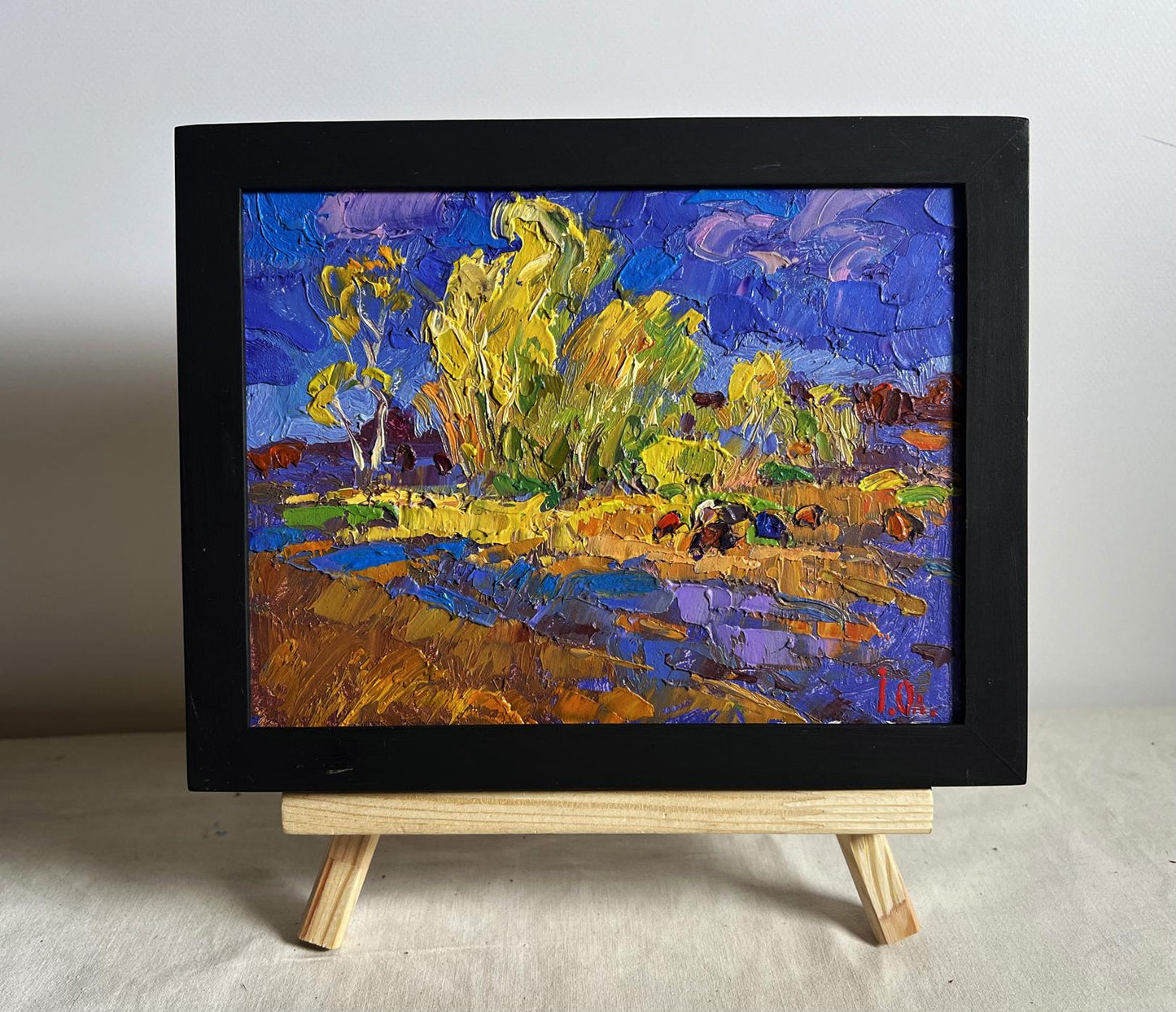 Oleksiy Ivanyuk autumn after rain oil painting in black frame