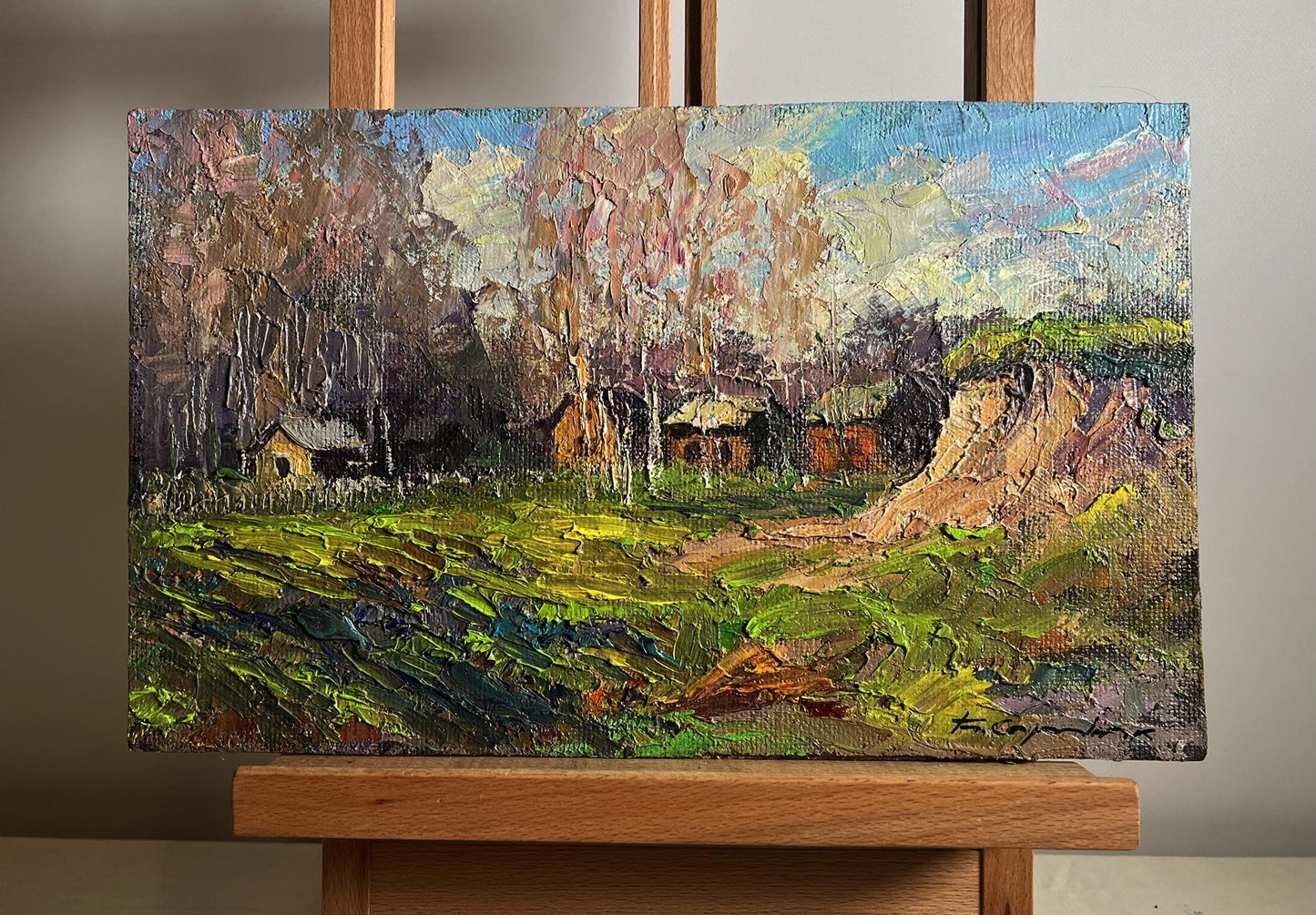 Oil painting The fragrant nature of spring by Boris Serdyuk, rustic countryside scene