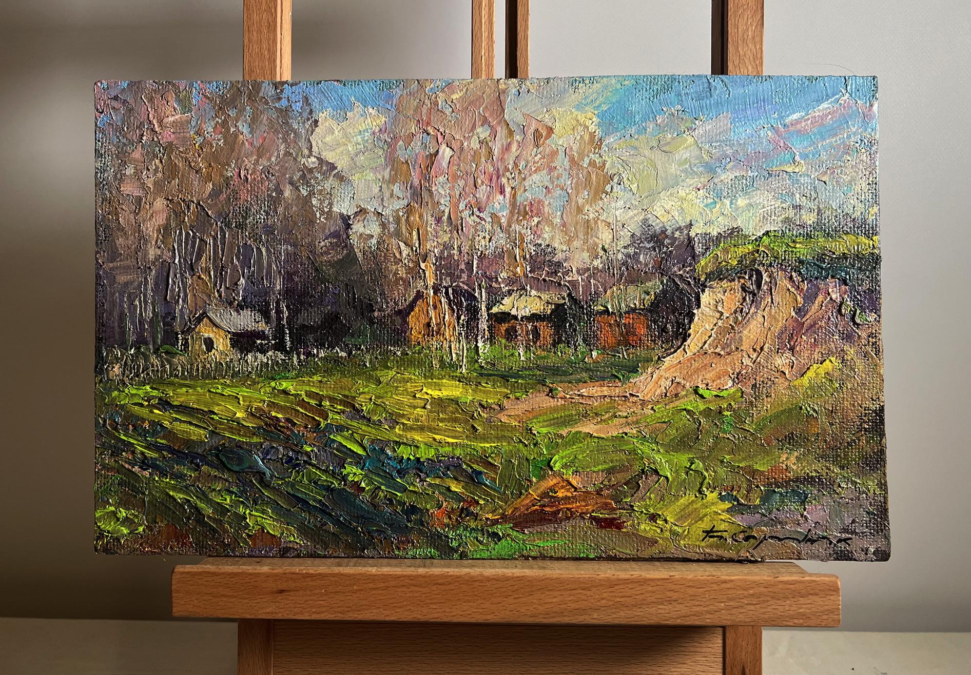 Oil painting The fragrant nature of spring by Boris Serdyuk, rustic countryside scene