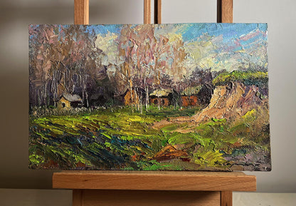 Oil painting The fragrant nature of spring by Boris Serdyuk, rustic countryside scene