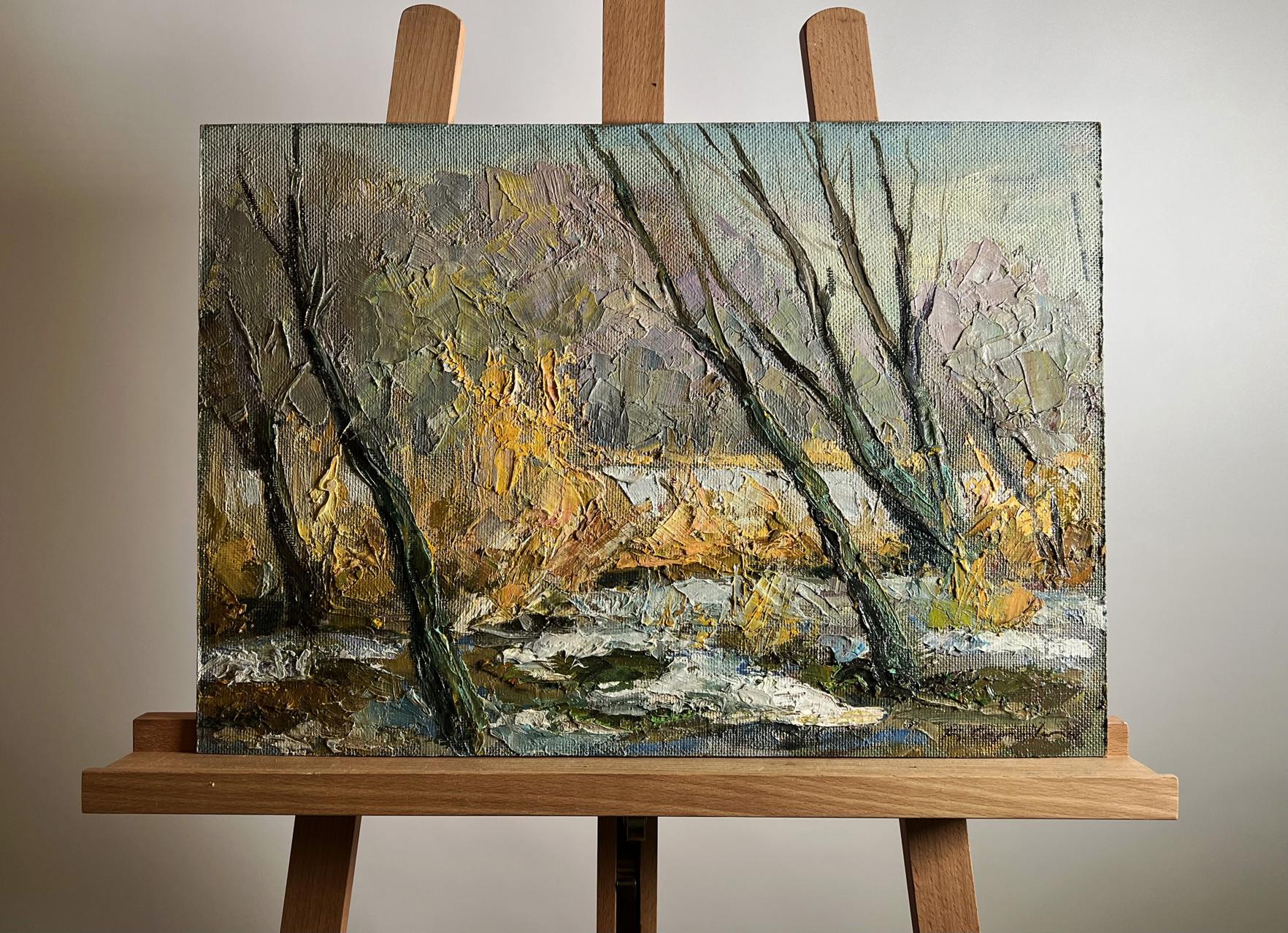 Oil painting The first snow fell by Boris Serdyuk winter landscape