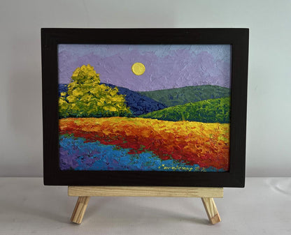 Oil painting Twilight in the Mountains V. Zadorozhnya in black frame