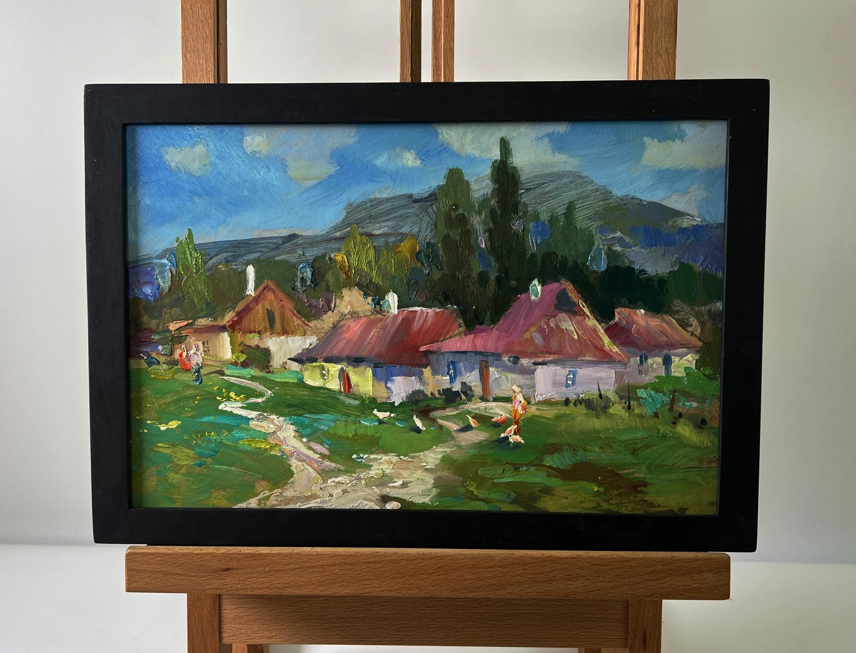 Oil painting Village among the mountains by Yuriy Suprunchuk