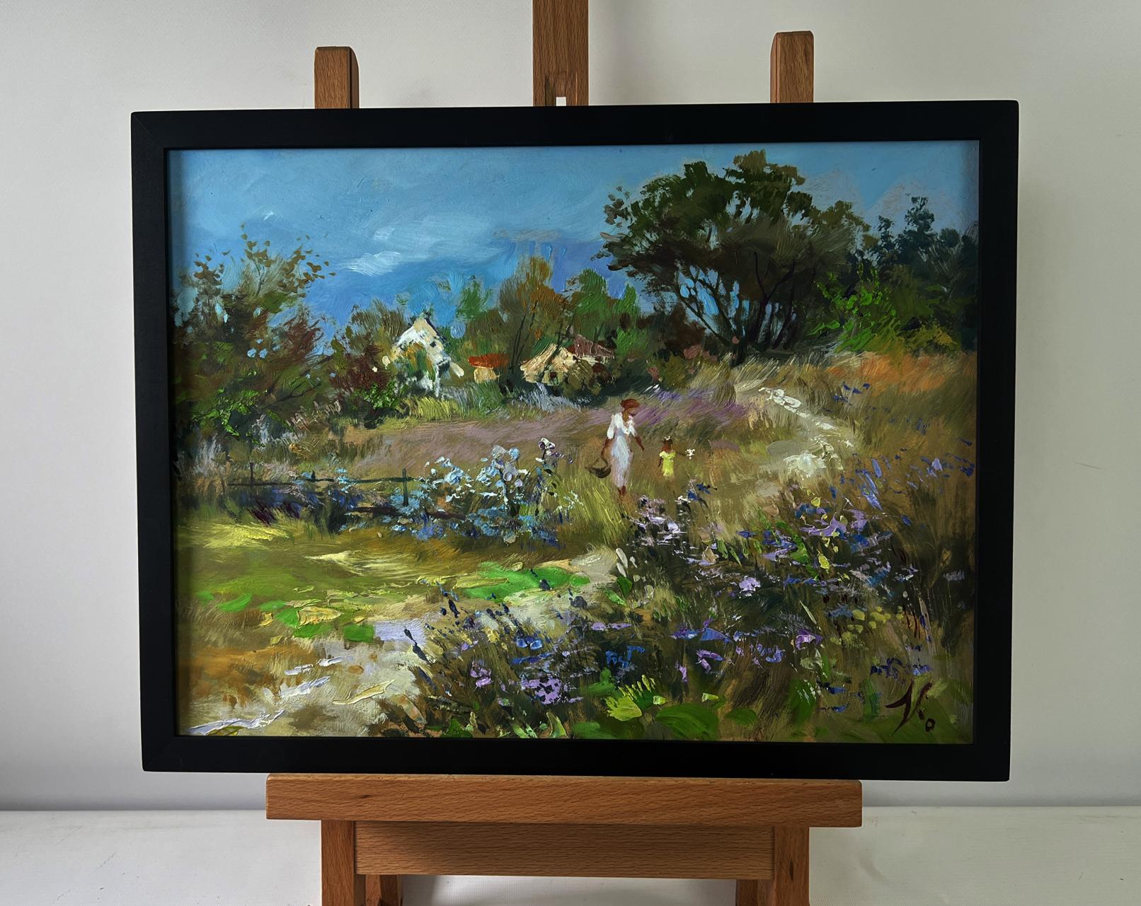 Framed oil painting Joyful walks through the field by Yuriy Suprunchuk