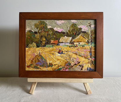 Rustic oil painting The path leading home by Oksana Ivanyuk rural scene