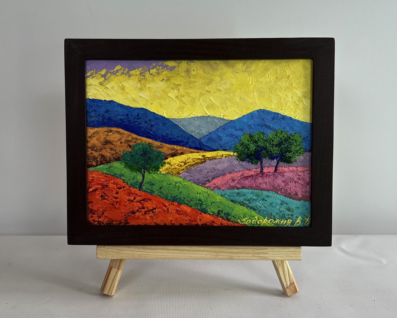 Oil painting Romantic evening in the mountains by V. Zadorozhnya