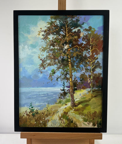Oil painting Where the fairy tale lives by Yuriy Suprunchuk in black frame