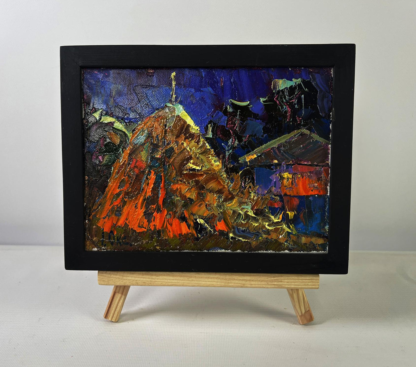 Oil painting Stars twinkle in a calm sky by Oksana Ivanyuk in black frame