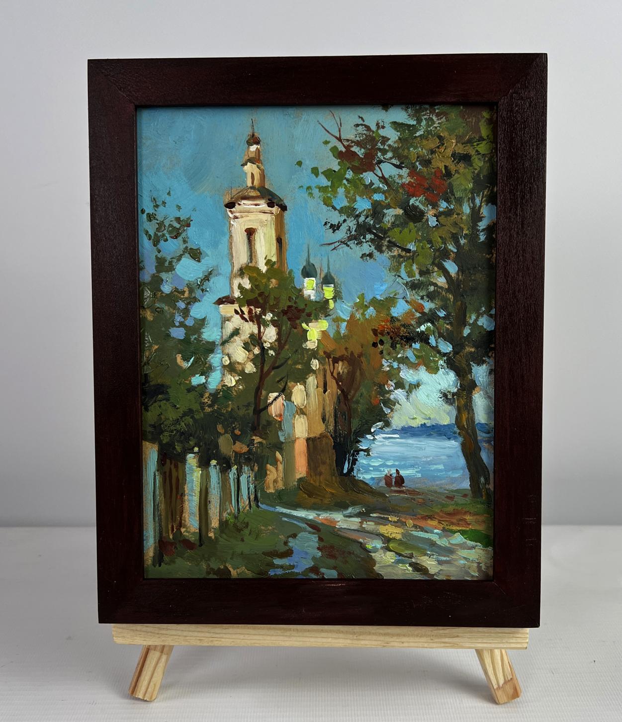 Oil painting Towers of the Monastery Yuriy Suprunchuk autumn church tower