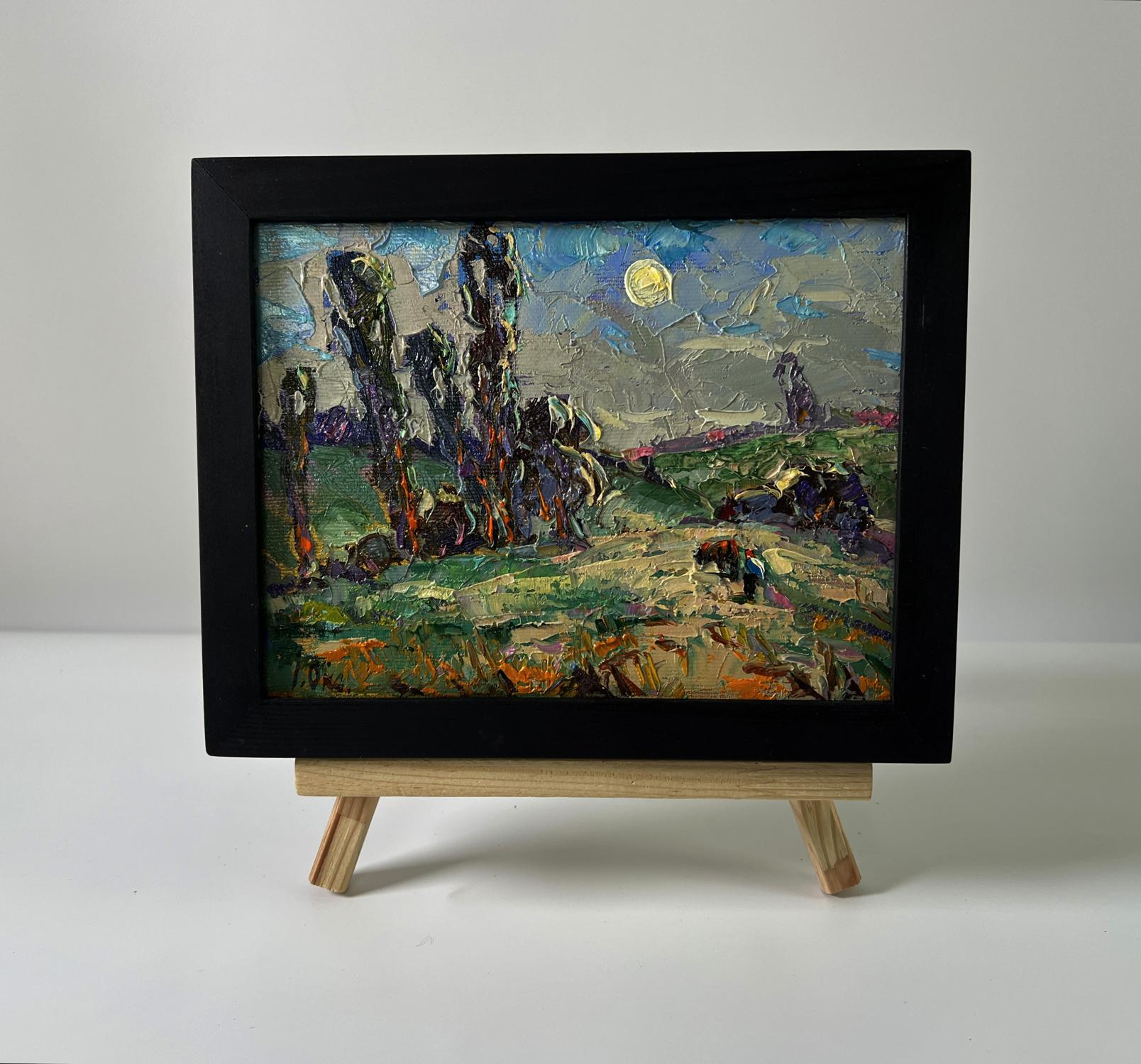 Oil painting Moonlight Night by Oksana Ivanyuk, impressionistic landscape