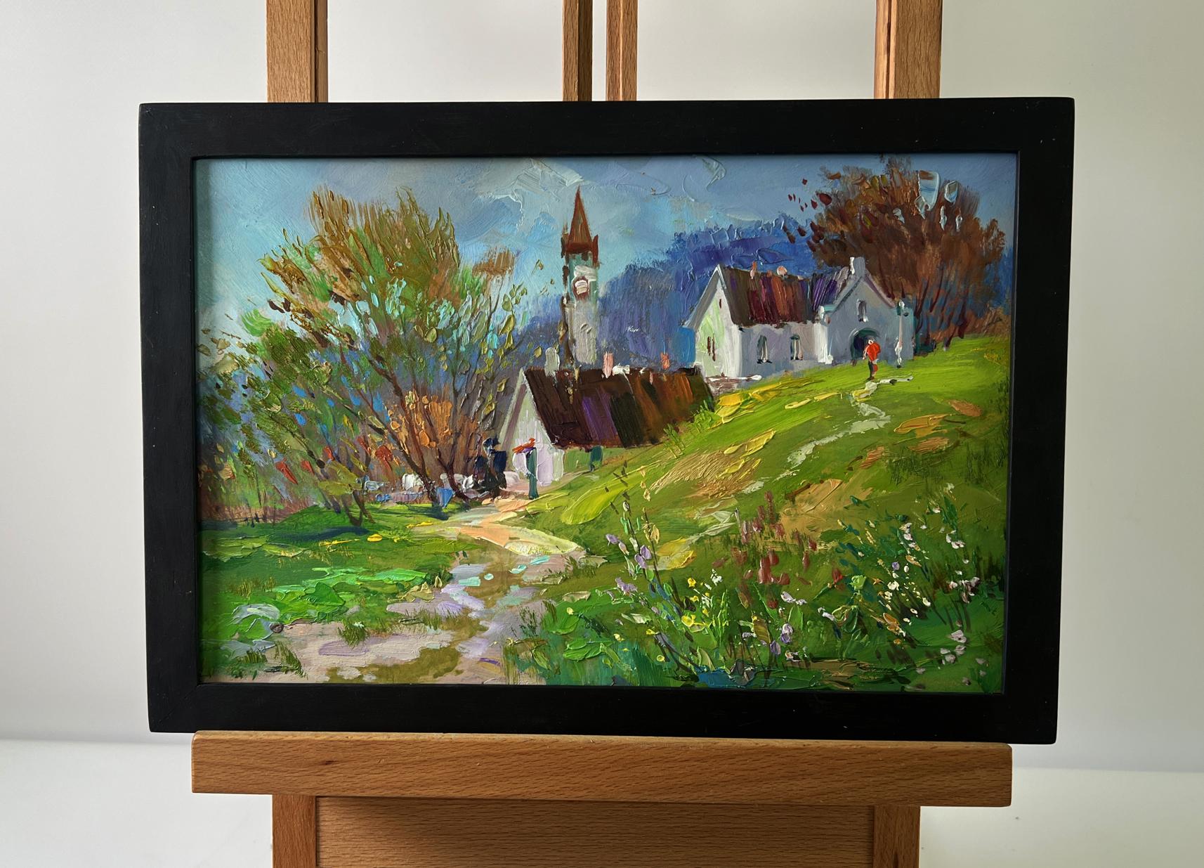 Oil painting House in the Mountains by Yuriy Suprunchuk village scene