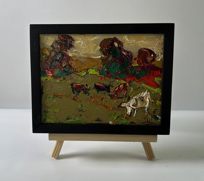 Oil painting Autumn evening by Oleksiy Ivanyuk pastoral scene