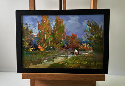 Framed oil painting Autumn forest by Yuriy Suprunchuk