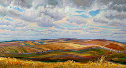Vibrant impressionist oil painting Endless distances by Leonid Pavlenko