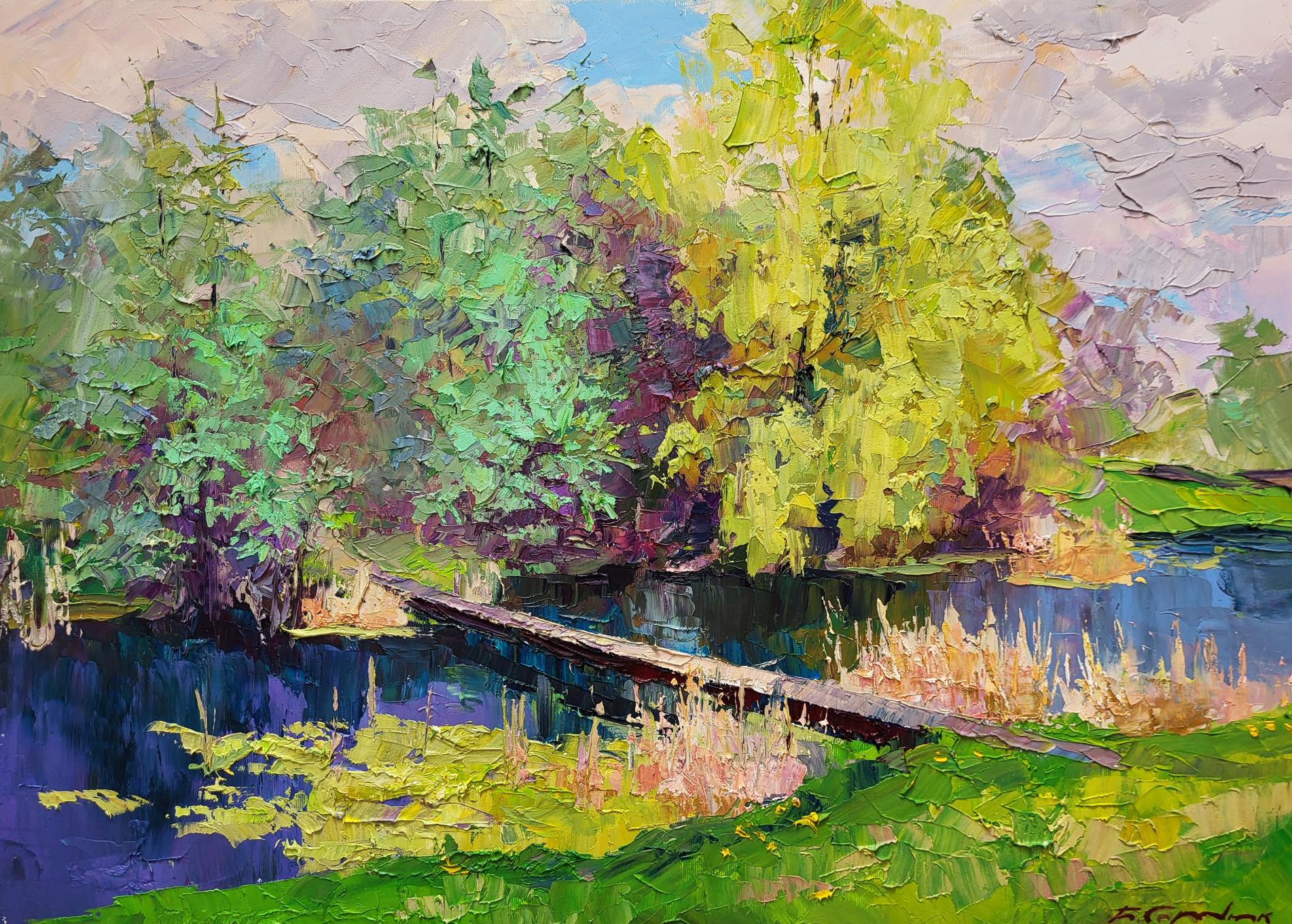Vibrant impressionist oil painting of Bridge by Boris Serdyuk