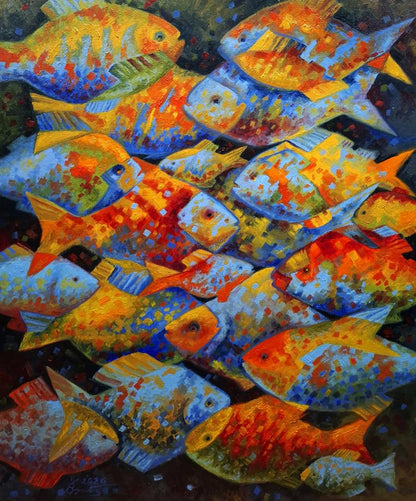 Oil painting Fish puzzles Sergey Voichenko