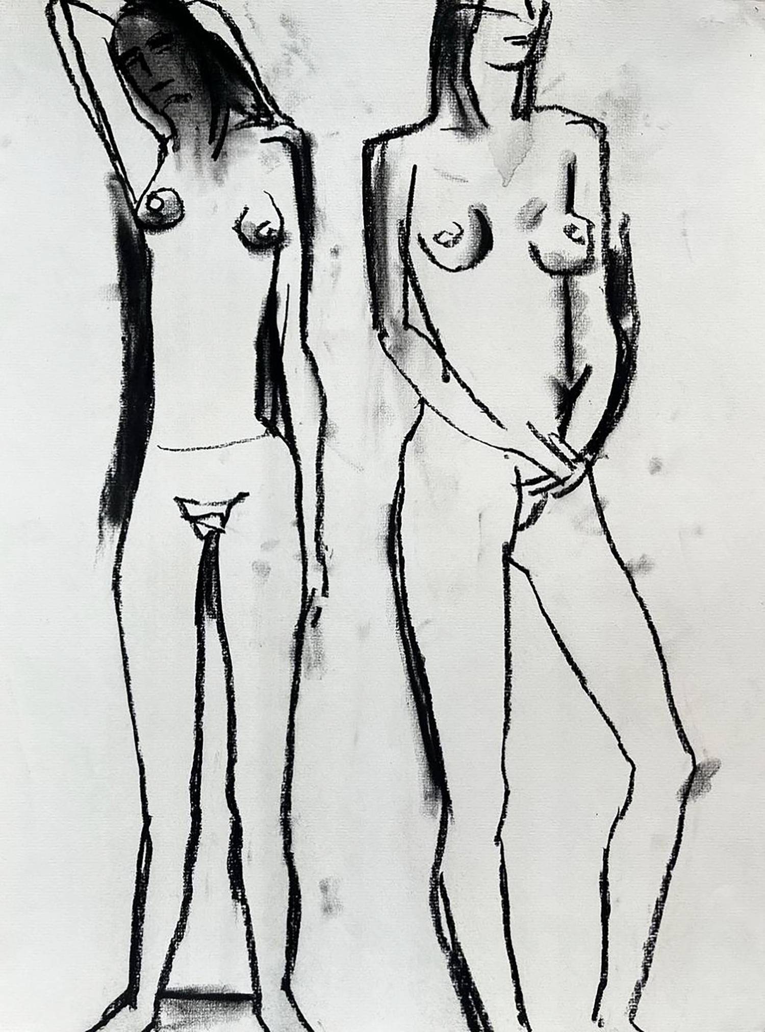 Coal painting With the undraped Anatoly Tertychny