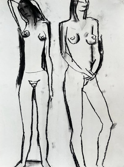 Coal painting With the undraped Anatoly Tertychny