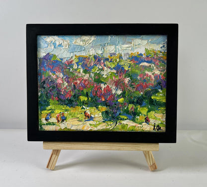 Vibrant oil painting Spring colors by Oleksiy Ivanyuk in black frame