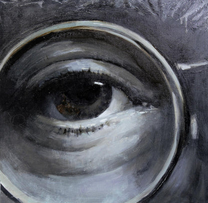 Textured oil painting of detailed human eye by John Ed Potapenkov