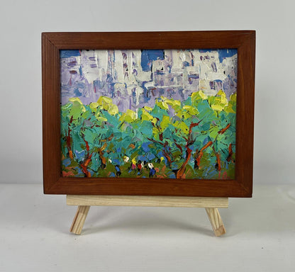 Oil painting Spring in the city by Oleksiy Ivanyuk vibrant landscape