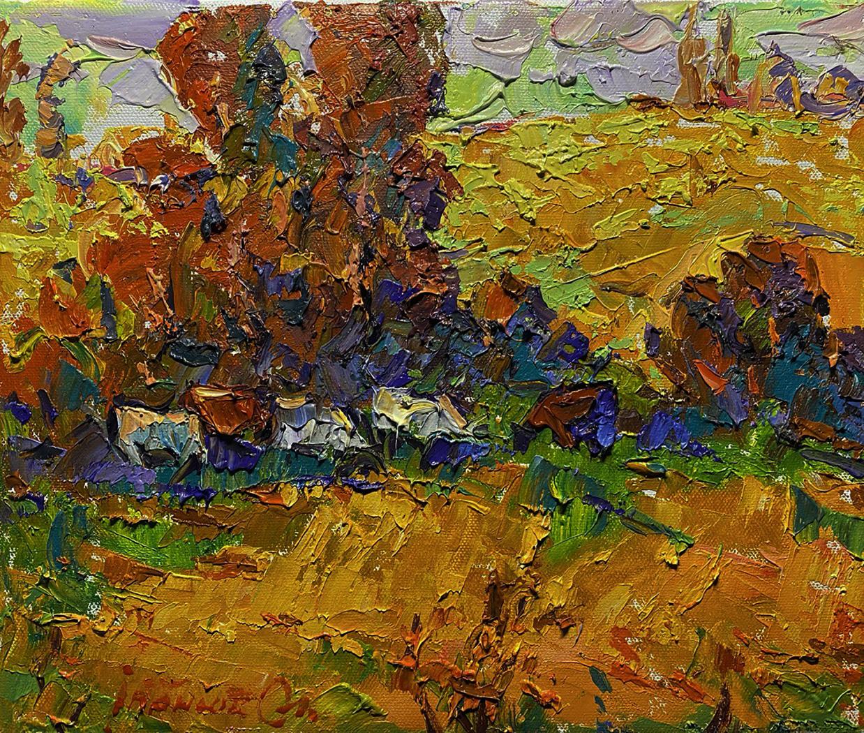 Vibrant Golden Autumn Meadows oil painting by Oleksiy Ivanyuk