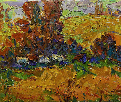 Vibrant Golden Autumn Meadows oil painting by Oleksiy Ivanyuk