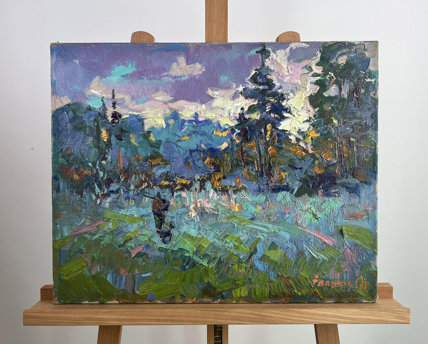 Vibrant impressionist oil painting Silver of morning dew by Oleksiy Ivanyuk
