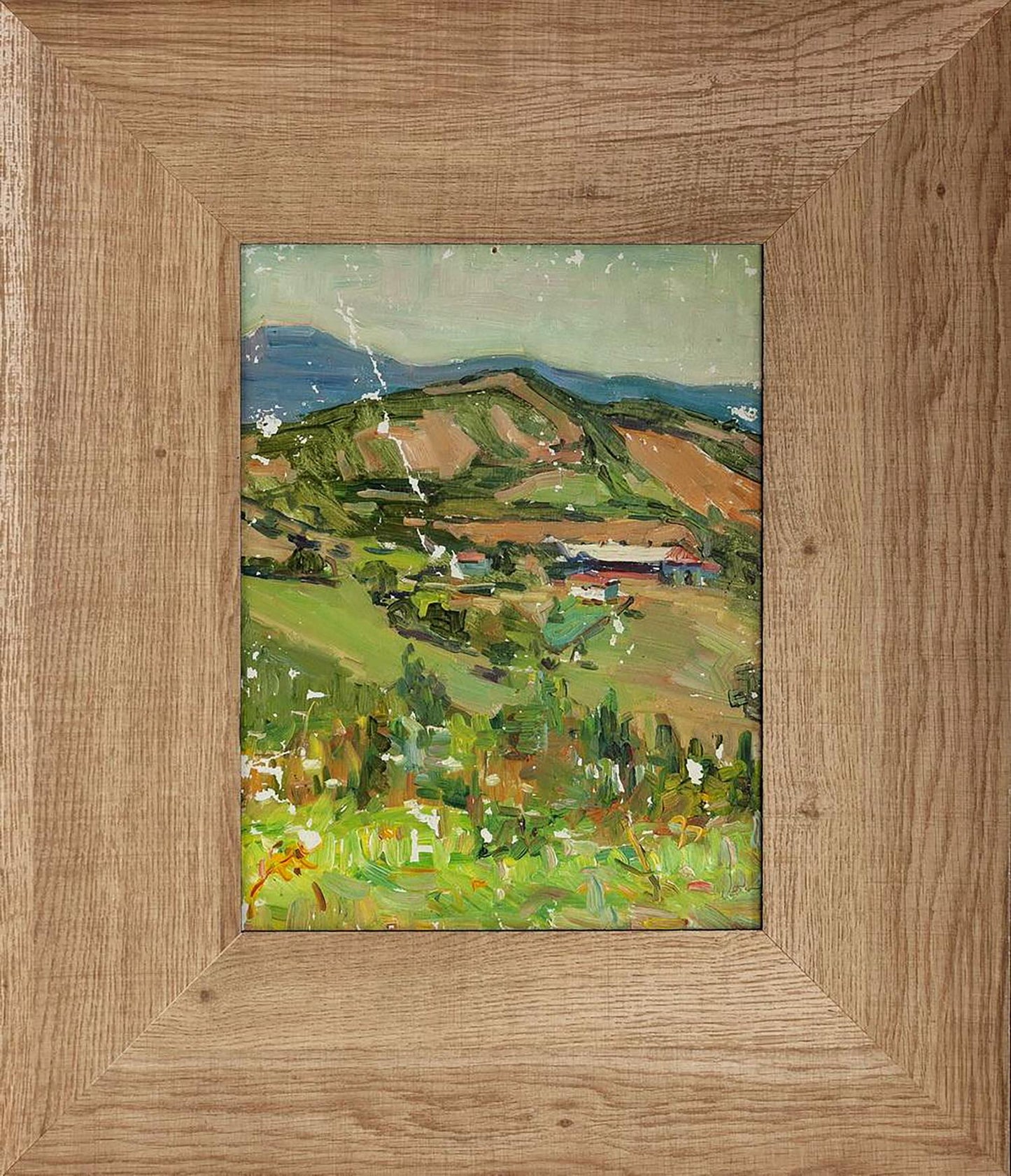 Oil painting Valley in Spring by Oleksandr Andreev in rustic wooden frame