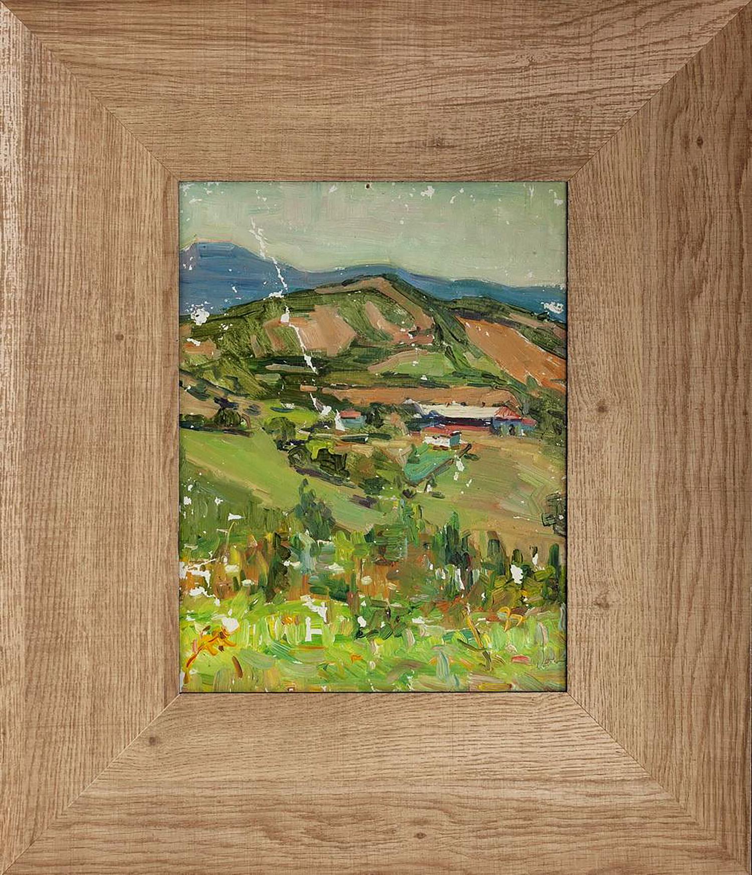 Oil painting Valley in Spring by Oleksandr Andreev in rustic wooden frame