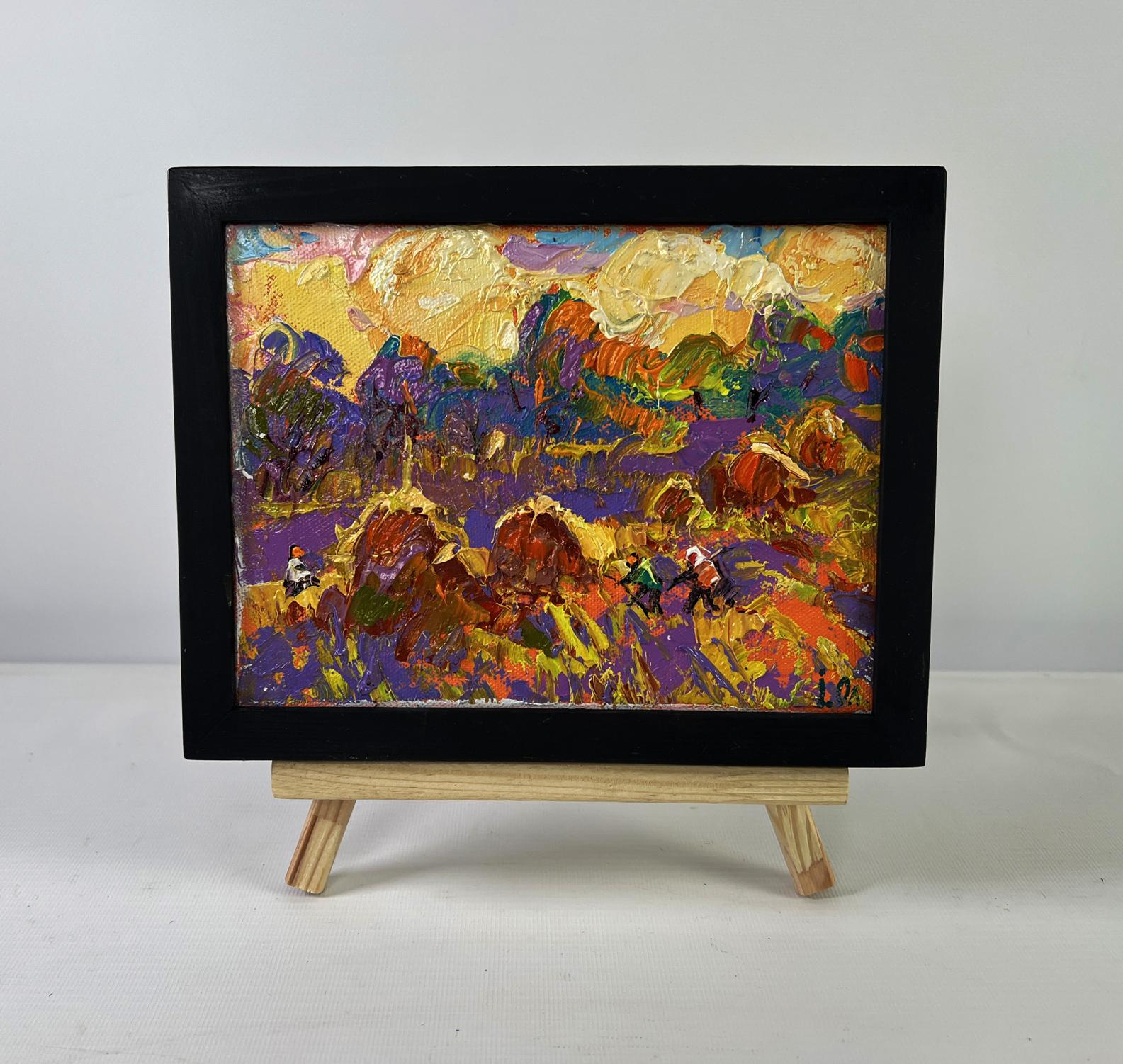 Vibrant Oleksiy Ivanyuk oil painting Light fades in silence, framed