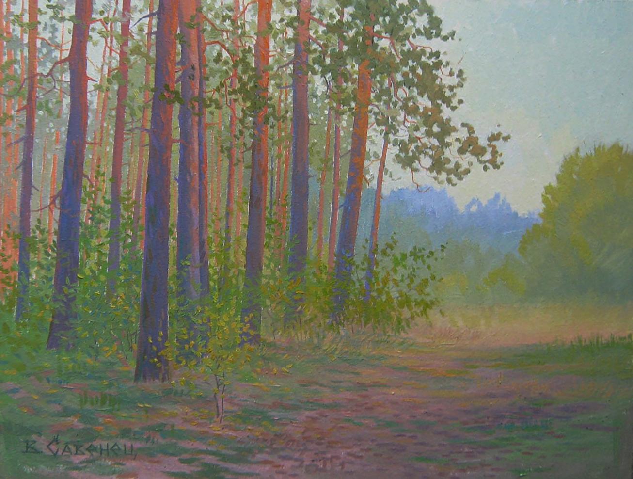Oil painting Autumn morning in the forest by Valery Savenets