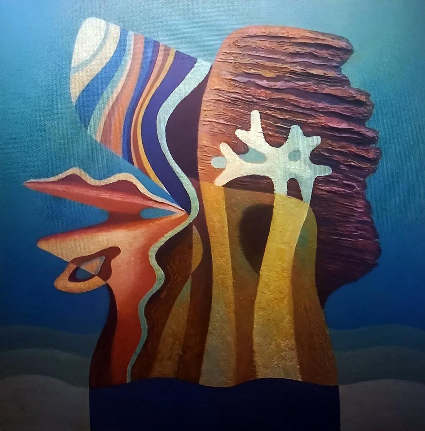 Oil painting Yellow corals by Alexander Strashevich textured face