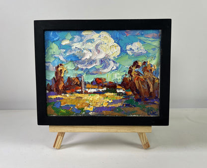 Oil painting Peace of the sky over the quiet earth by Oksana Ivanyuk