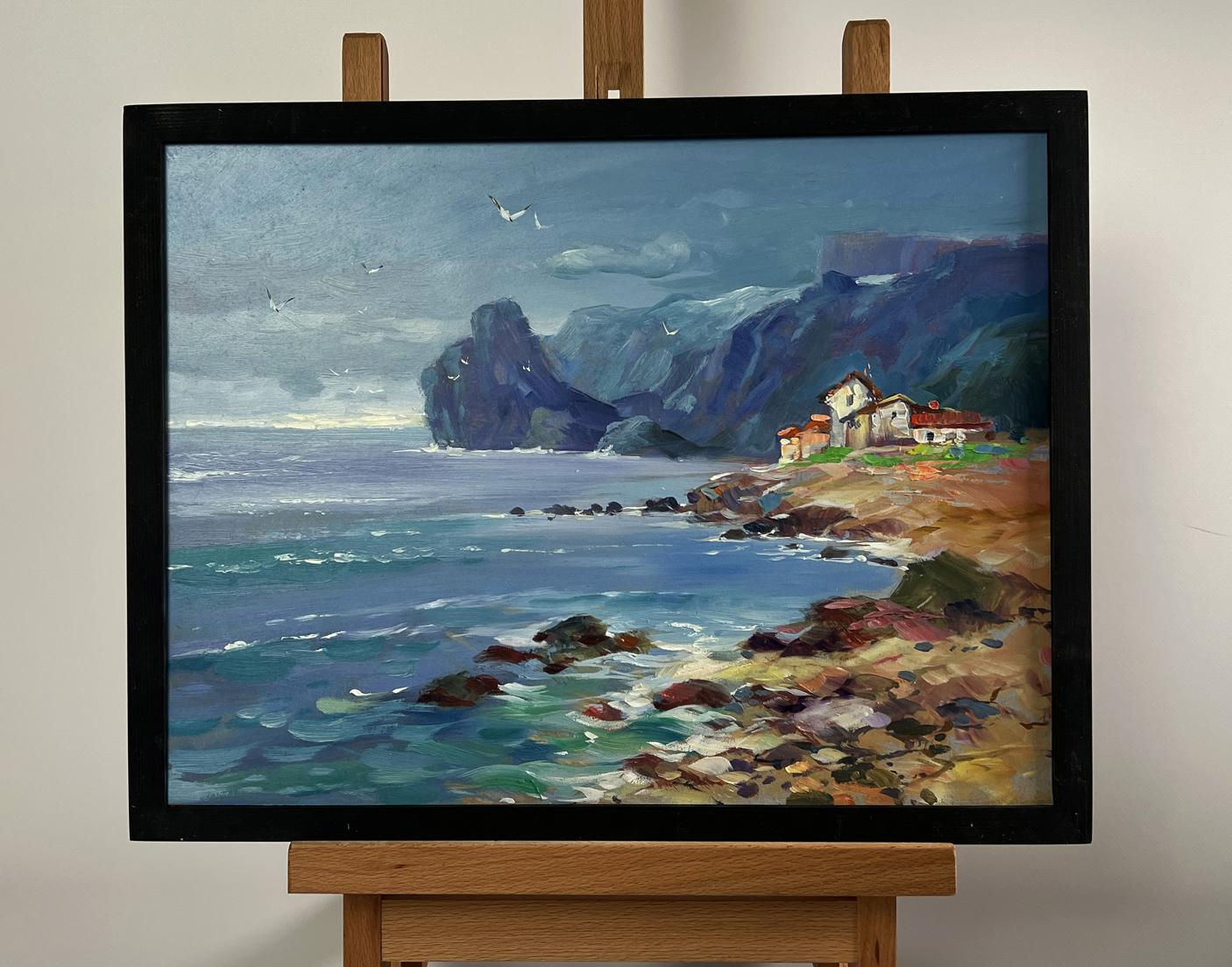 Oil painting of sea and village coziness by Yuriy Suprunchuk