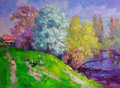 Vibrant impressionist oil painting Spring has come by Boris Serdyuk